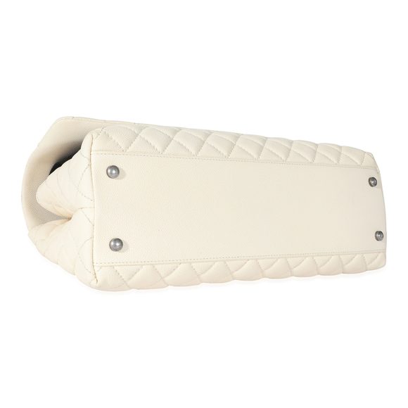 Chanel Cream Quilted Caviar Medium Coco Top Handle - Picture 6 of 6